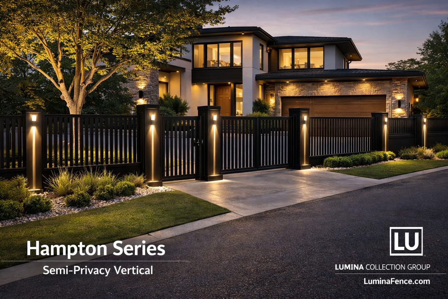 Lumina Hampton Series Horizontal Semi Privacy