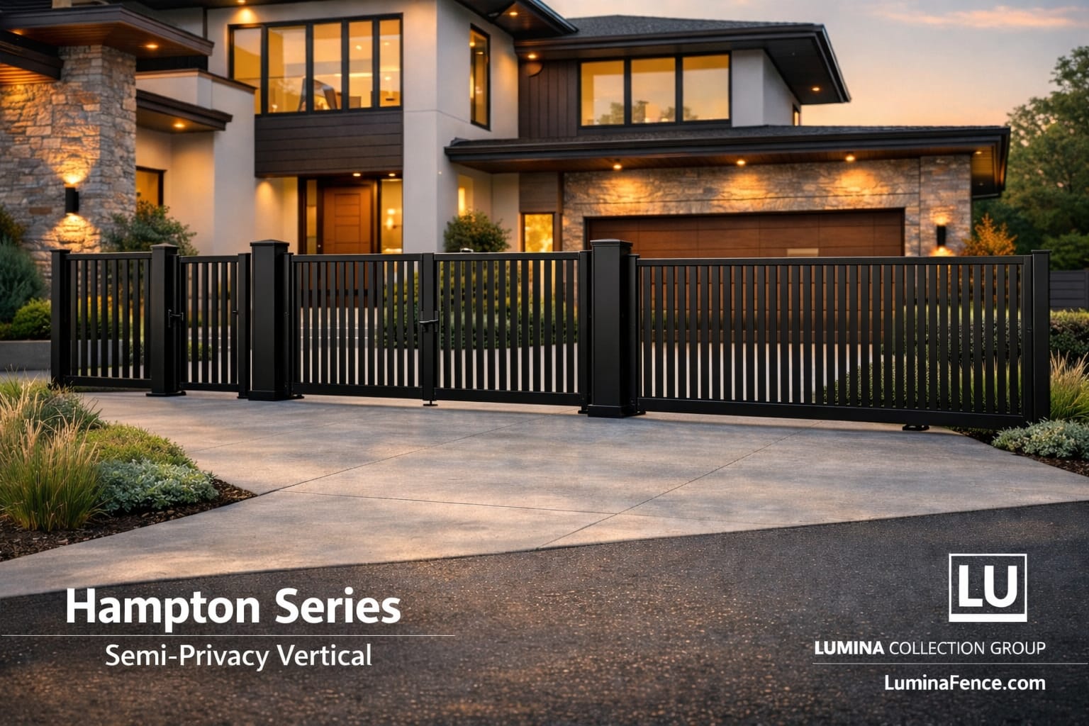 Lumina Hampton Series Horizontal Semi Privacy