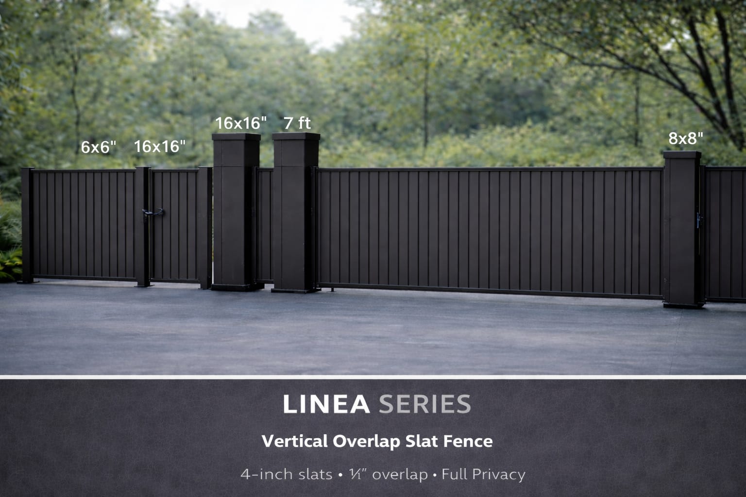 Linea Series Vertical Overlap Slat Fence